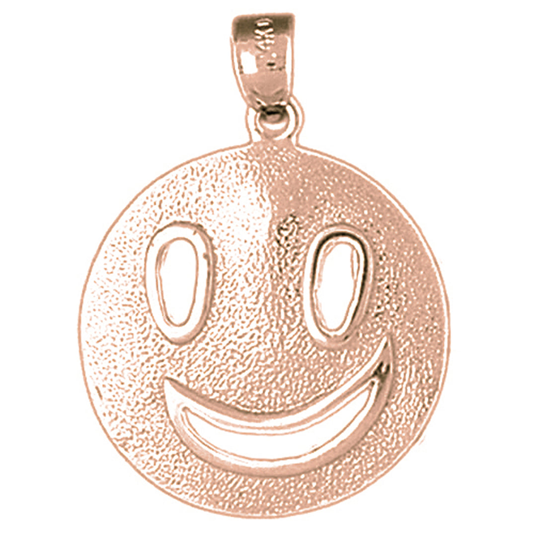 10K, 14K or 18K Gold Happy Face Pendant