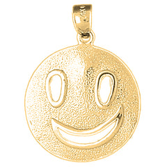 10K, 14K or 18K Gold Happy Face Pendant