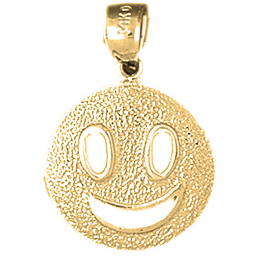 10K, 14K or 18K Gold Happy Face Pendant
