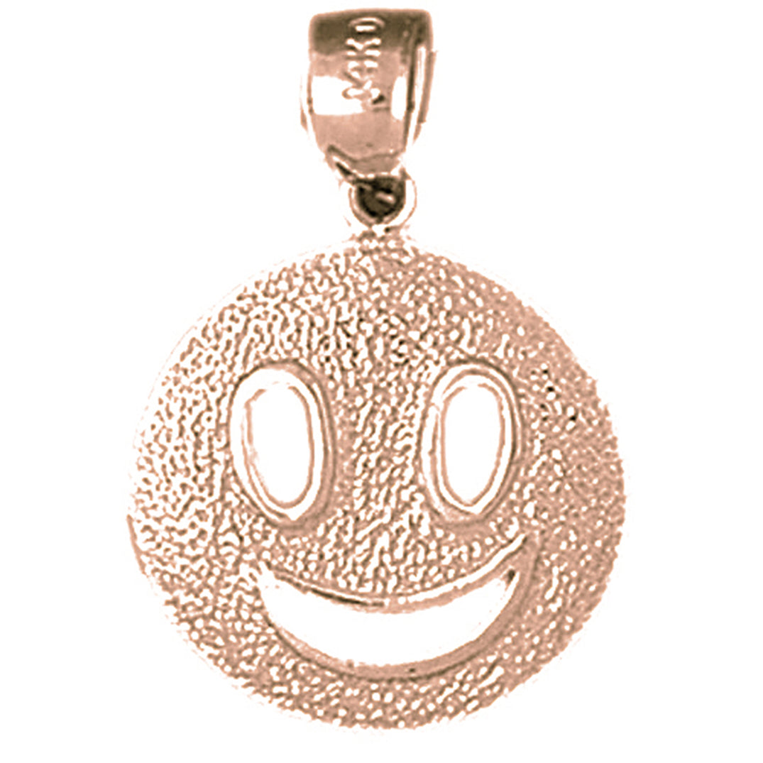 10K, 14K or 18K Gold Happy Face Pendant