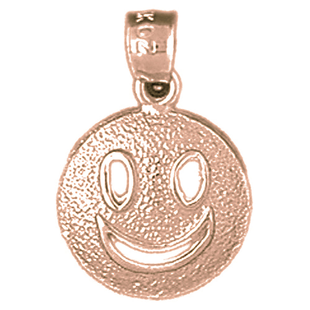 14K or 18K Gold Happy Face Pendant
