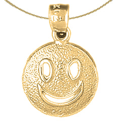 14K or 18K Gold Happy Face Pendant