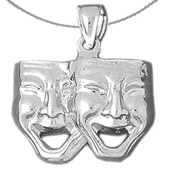 10K, 14K oder 18K Gold Drama-Maske, „Jetzt lachen, später weinen“-Anhänger
