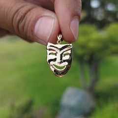 10K, 14K or 18K Gold Drama Mask, Laugh Now Pendant