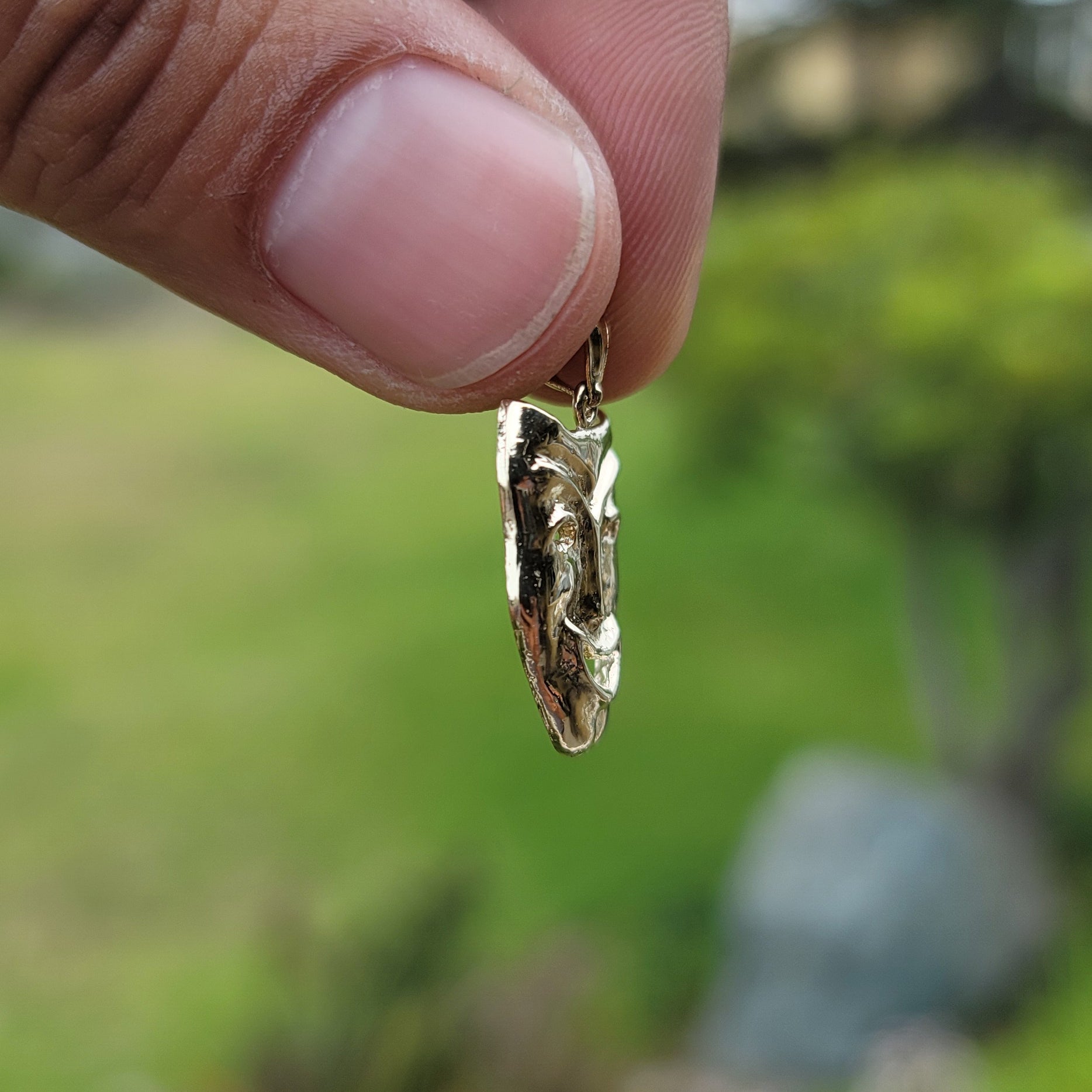 10K, 14K or 18K Gold Drama Mask, Laugh Now Pendant