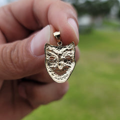 10K, 14K oder 18K Gold Drama Mask, Laugh Now Anhänger