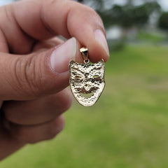 10K, 14K oder 18K Gold Drama Mask, Laugh Now Anhänger