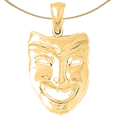 10K, 14K oder 18K Gold Drama Mask, Laugh Now Anhänger