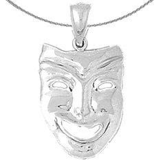 10K, 14K oder 18K Gold Drama Mask, Laugh Now Anhänger