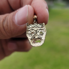 10K, 14K oder 18K Gold Drama Maske, Cry Later Anhänger