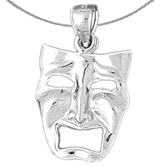 14K or 18K Gold Drama Mask, Cry Later Pendant