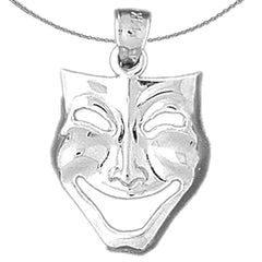 14K or 18K Gold Drama Mask, Laugh Now Pendant