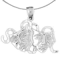 10K, 14K oder 18K Gold Drama-Maske, „Jetzt lachen, später weinen“-Anhänger