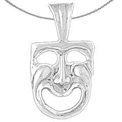 14K or 18K Gold Drama Mask, Laugh Now Pendant