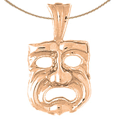 14K oder 18K Gold Drama Maske, Cry Later Anhänger