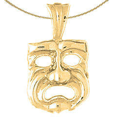 14K oder 18K Gold Drama Maske, Cry Later Anhänger