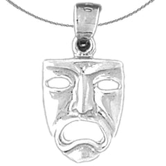 14K or 18K Gold Drama Mask, Cry Later Pendant