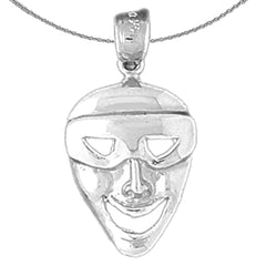 14K or 18K Gold Drama Mask, Laugh Now Pendant