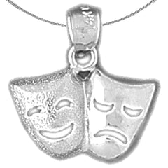 14K or 18K Gold Drama Mask, Laugh Now, Cry Later Pendant