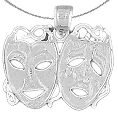 14K or 18K Gold Drama Mask, Laugh Now, Cry Later Pendant