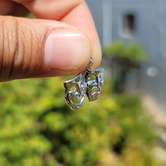 10K, 14K or 18K Gold Drama Mask, Laugh Now, Cry Later Pendant