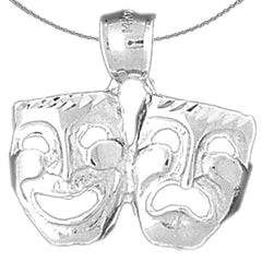 10K, 14K or 18K Gold Drama Mask, Laugh Now, Cry Later Pendant