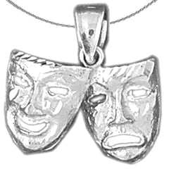 10K, 14K or 18K Gold Drama Mask, Laugh Now, Cry Later Pendant