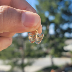 14K or 18K Gold Drama Mask, Laugh Now, Cry Later Pendant