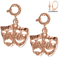 14K or 18K Gold Drama Mask, Laugh Now, Cry Later Earrings