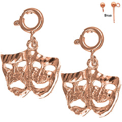 14K or 18K Gold Drama Mask, Laugh Now, Cry Later Earrings