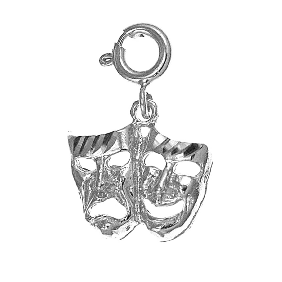 14K or 18K Gold Drama Mask, Laugh Now, Cry Later Pendant