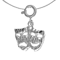 14K or 18K Gold Drama Mask, Laugh Now, Cry Later Pendant