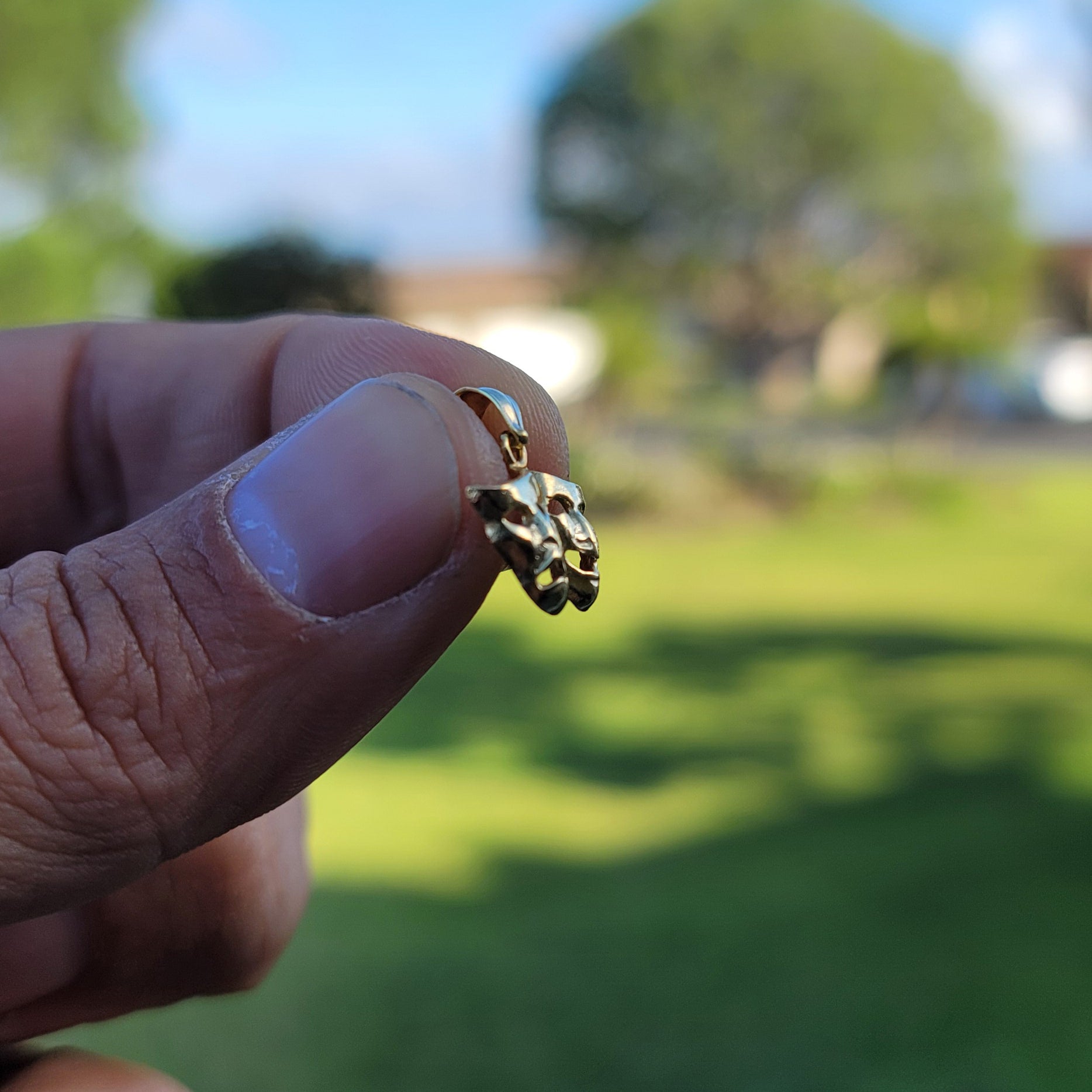 14K or 18K Gold Drama Mask, Laugh Now, Cry Later Pendant