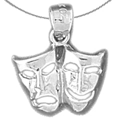 14K or 18K Gold Drama Mask, Laugh Now, Cry Later Pendant