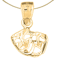 14K or 18K Gold Drama Mask, Laugh Now, Cry Later Pendant