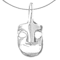 14K or 18K Gold Drama Mask, Laugh Now Pendant