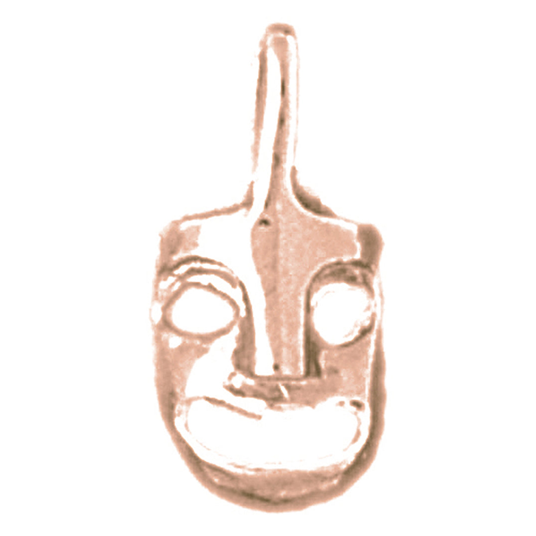 14K or 18K Gold Drama Mask, Laugh Now Pendant