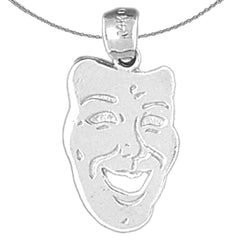 14K or 18K Gold Drama Mask, Laugh Now Pendant