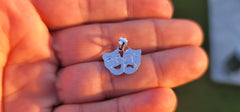 14K or 18K Gold Drama Mask, Laugh Now, Cry Later Pendant