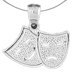 14K or 18K Gold Drama Mask, Laugh Now, Cry Later Pendant