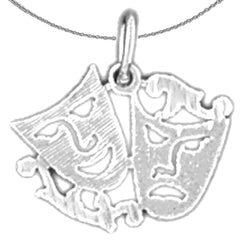 14K oder 18K Gold Drama Maske, Laugh Now, Cry Later Anhänger