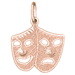 14K or 18K Gold Drama Mask, Laugh Now, Cry Later Pendant
