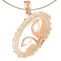 10K, 14K or 18K Gold Masquerade Mask Pendant