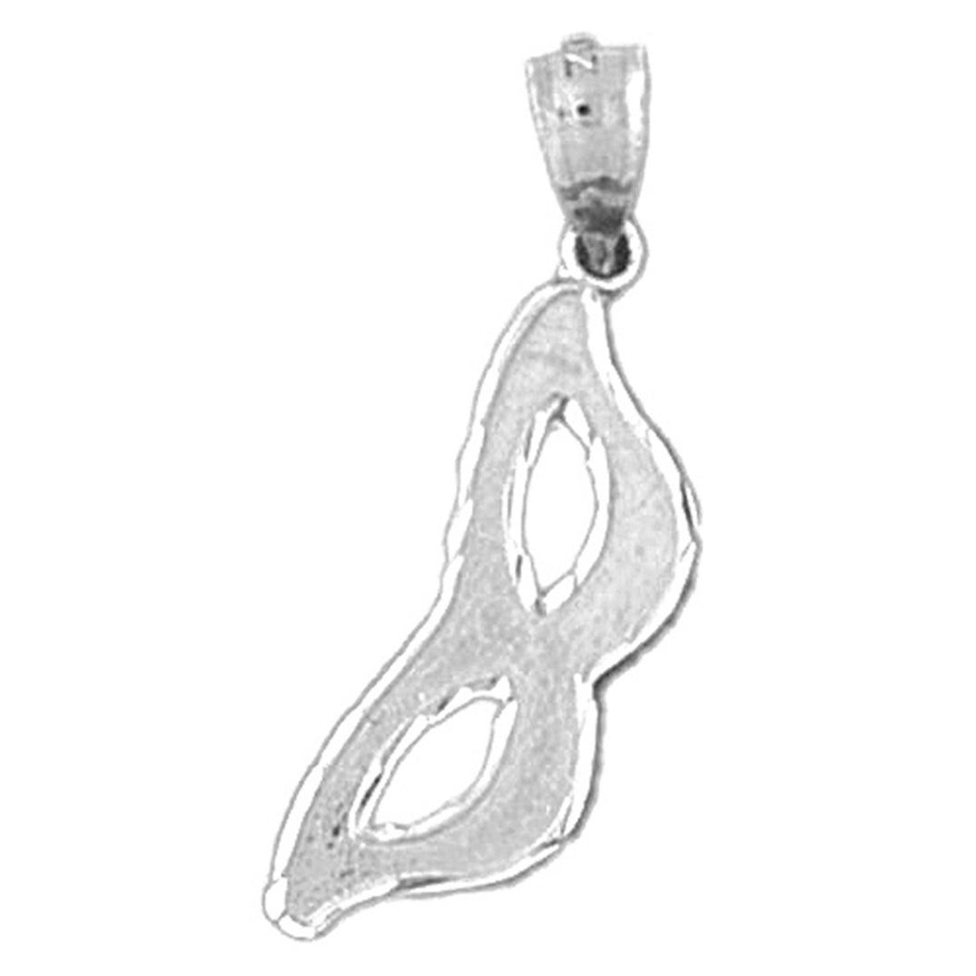 14K or 18K Gold Masquerade Mask Pendant