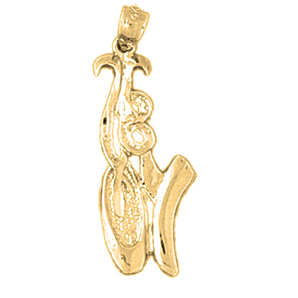 14K or 18K Gold Ballerina Shoe Pendant