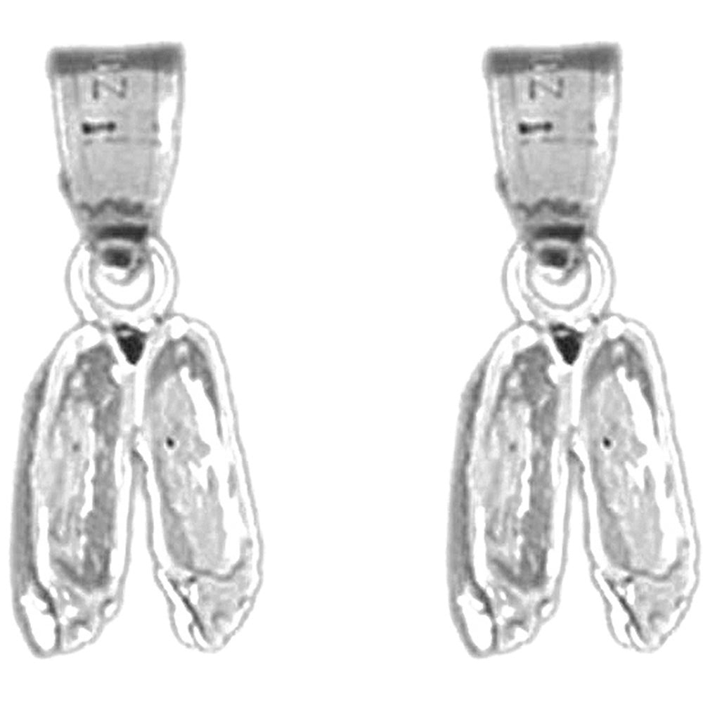 14K or 18K Gold 17mm Dance Shoes Earrings