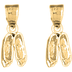 14K or 18K Gold 17mm Dance Shoes Earrings