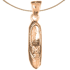 Colgante de zapatos de baile 3D de oro de 10K, 14K o 18K