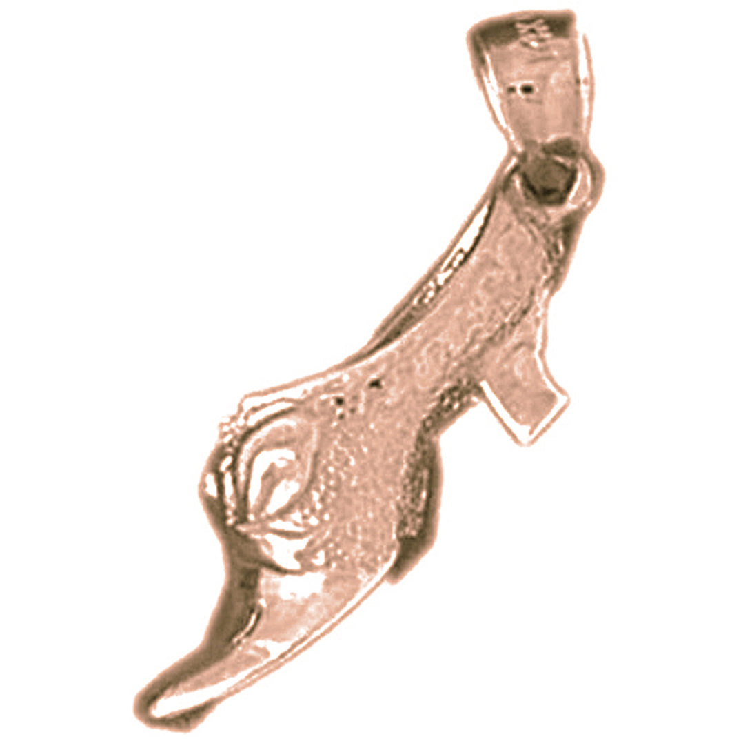 10K, 14K or 18K Gold 3D High Heel Shoe Pendant