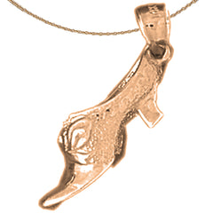 10K, 14K or 18K Gold 3D High Heel Shoe Pendant